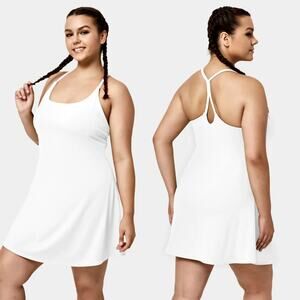 NWT Halara Everyday Softlyzero Airy Backless Active Dress White Girl's Size XL